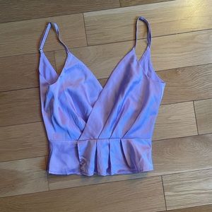 Lilac superdown satin top